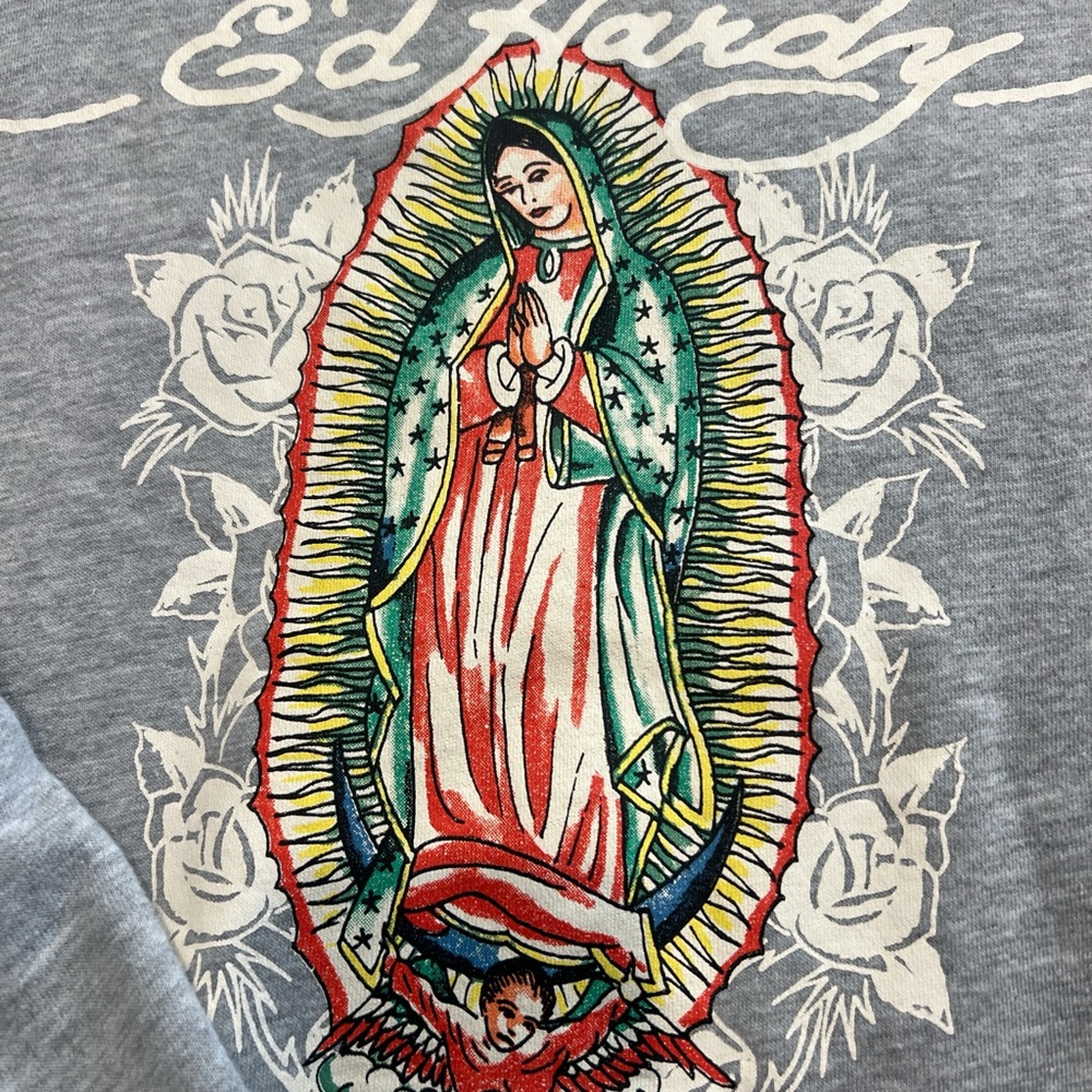 Ed Hardy Heather Gray Hoodie - Picture 4 of 4